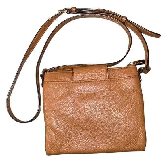 Michael Kors Fulton Crossbody Bag Cognac Pebbled Leather - Picture 4 of 10